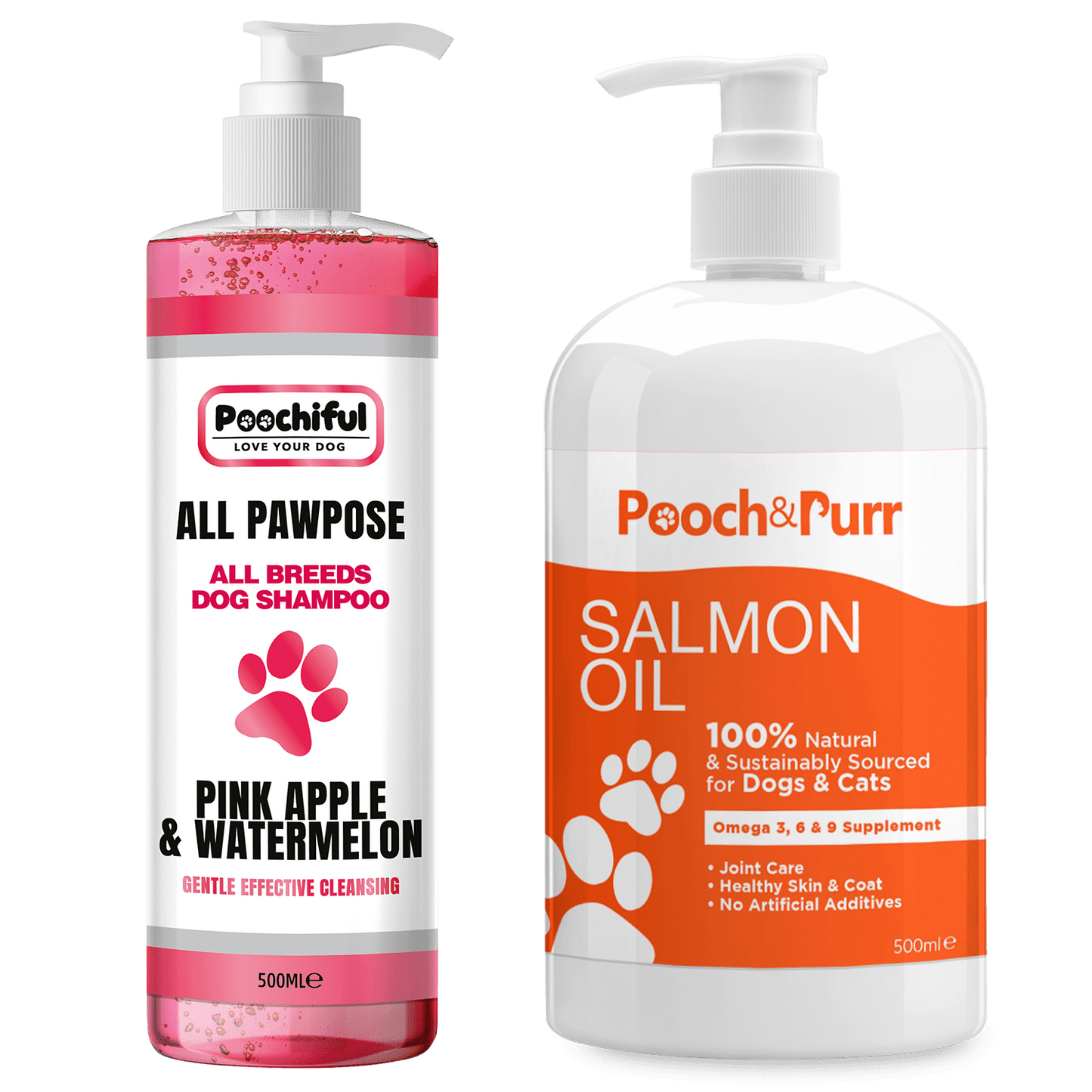 All Pawpose 500ml + Pooch And Purr Salmon Oil 500ml Bundle