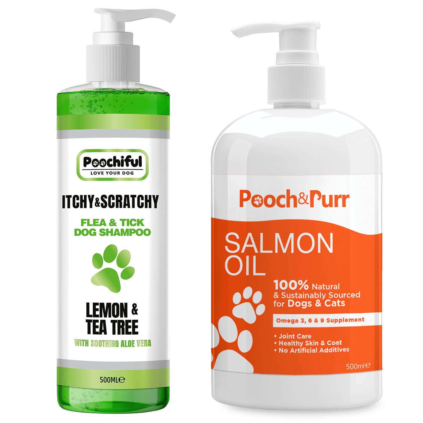Itchy & Scratchy 500ml + Pooch And Purr Salmon Oil 500ml Bundle