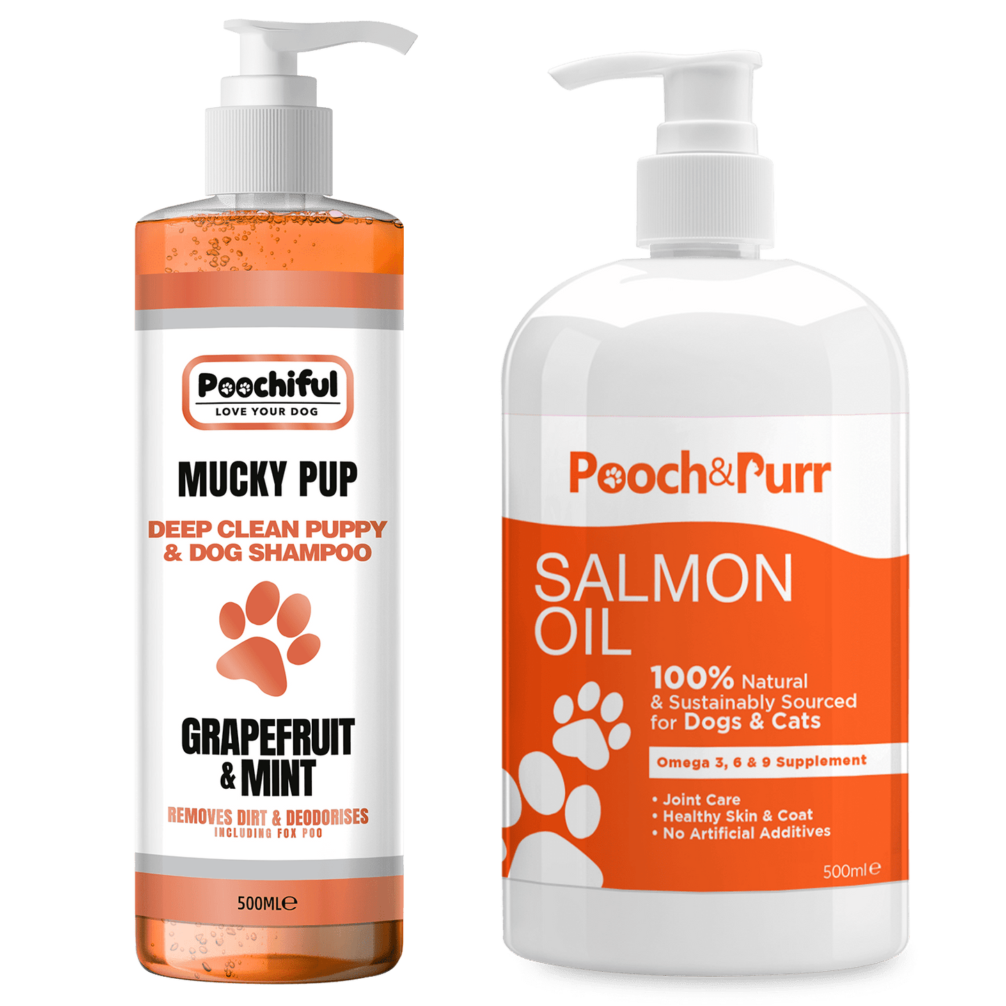 Mucky Pup 500ml + Pooch And Purr Salmon Oil 500ml Bundle
