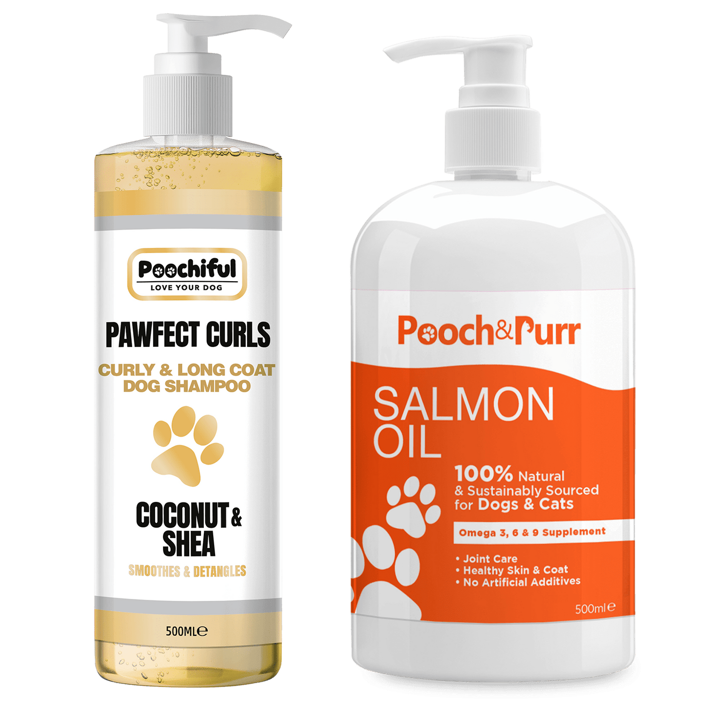 Pawfect Curls 500ml + Pooch And Purr Salmon Oil 500ml Bundle