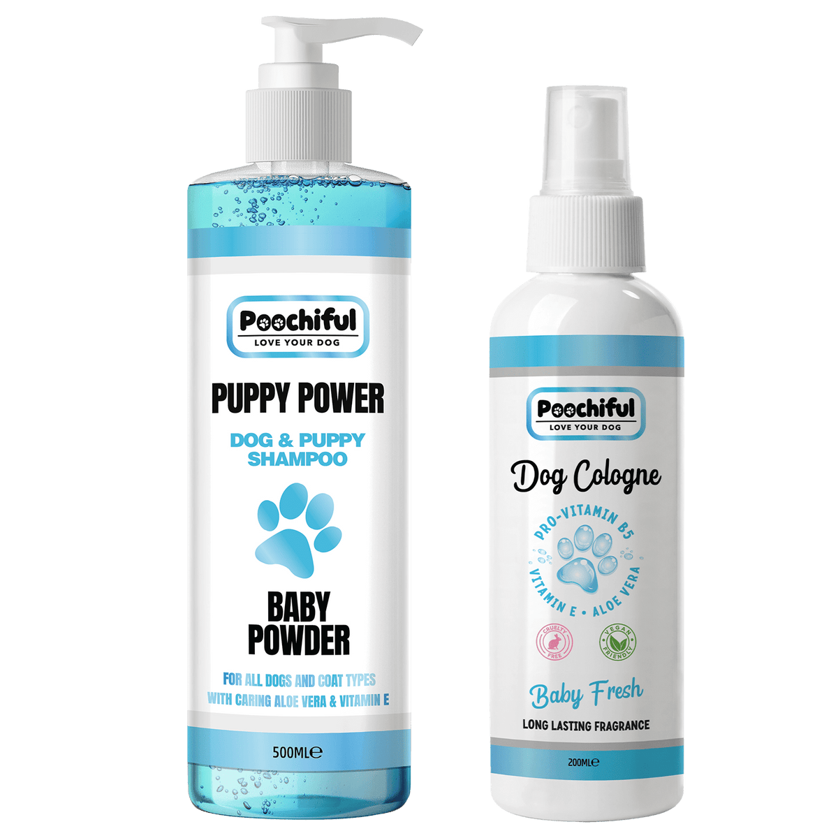 Puppy Power shampoo 500ml and Baby Fresh cologne 200ml bundle