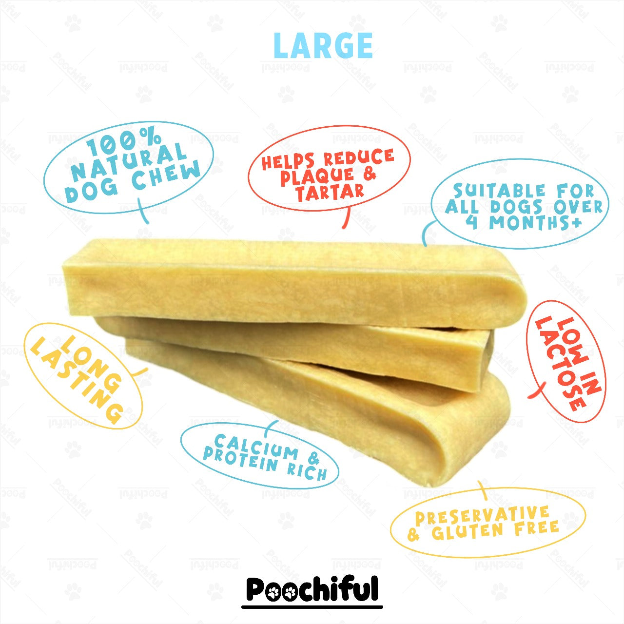 Cheese Bone - Large - Yak Cheese Chew by Poochiful - Poochiful You