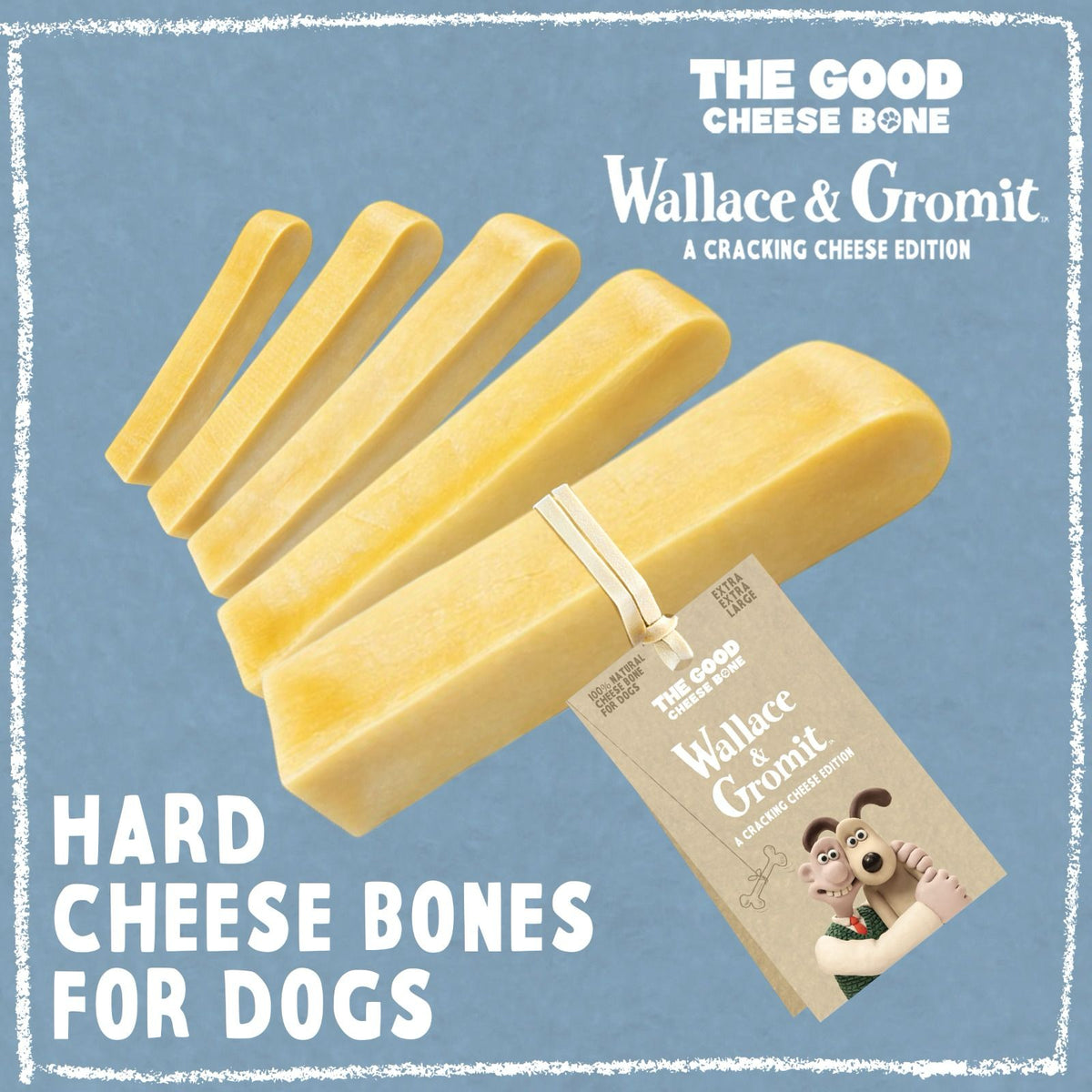 Five sizes of hard cheese bones for dogs, a natural long-lasting alternative to yak chews