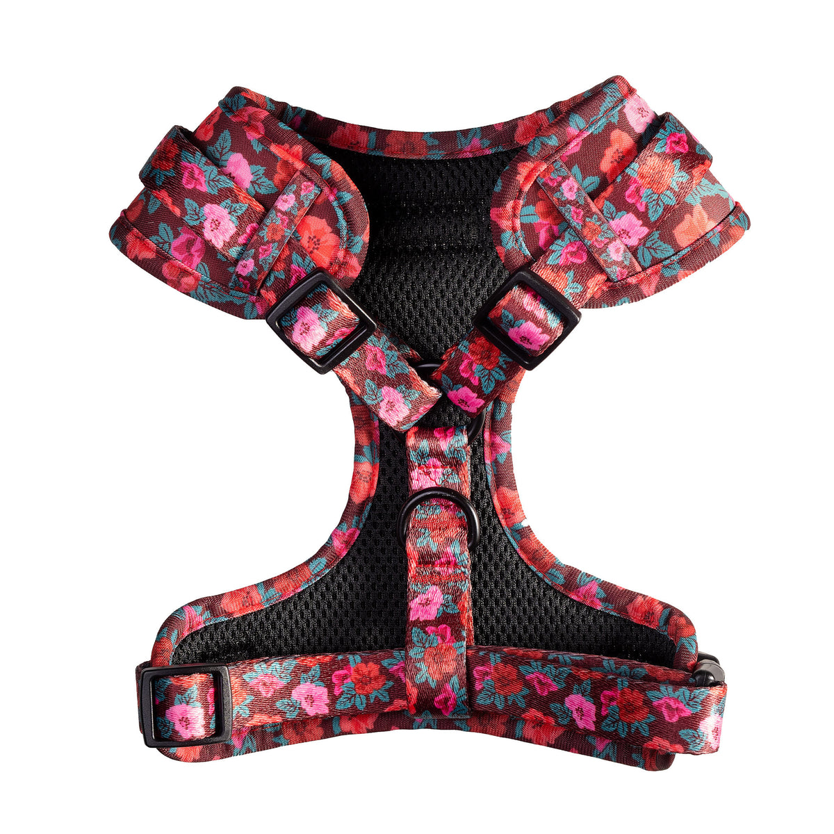 Enchanted Rose adjustable dog harness, underside